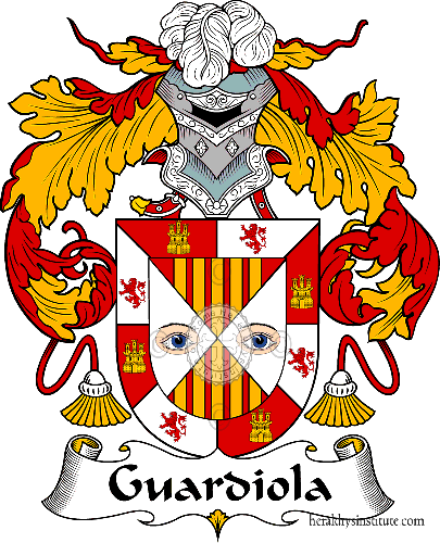 Coat of arms of family Guardiola   ref: 36987