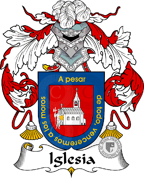 Coat of arms of family Iglesia