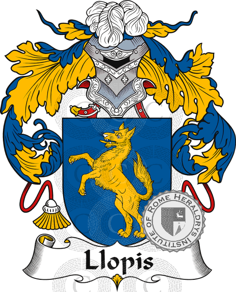 Coat of arms of family Llopis   ref: 37139