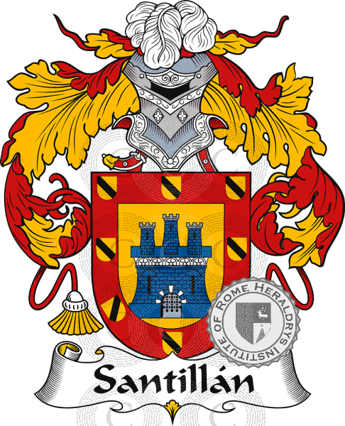 Coat of arms of family Santillán   ref: 37513