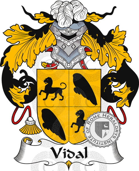 Coat of arms of family Vidal   ref: 37623