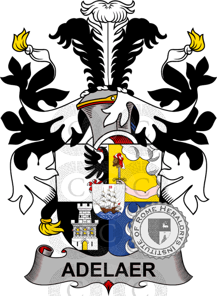 Coat of arms of family Adelaer or Adeler   ref: 37690