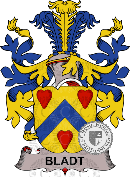 Coat of arms of family Bladt   ref: 37763