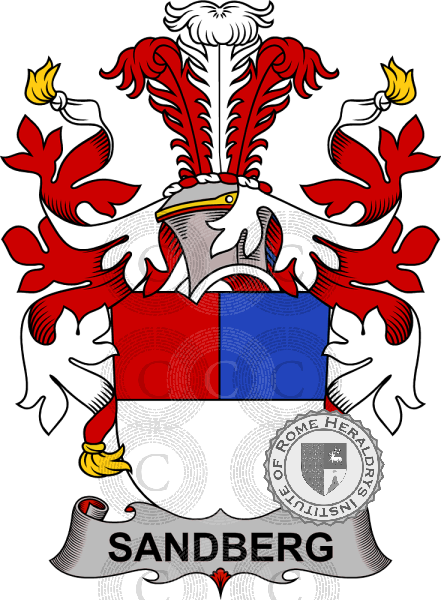 Coat of arms of family Sandberg   ref: 37965