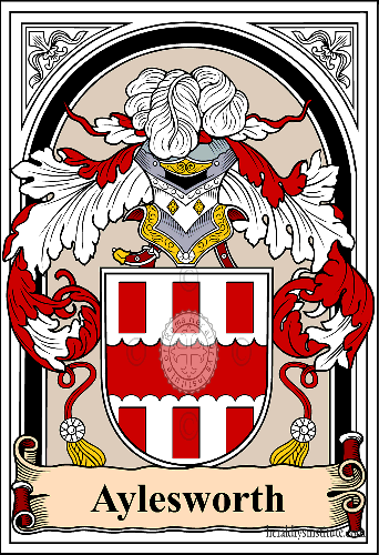 Coat of arms of family Aylesworth   ref: 38059
