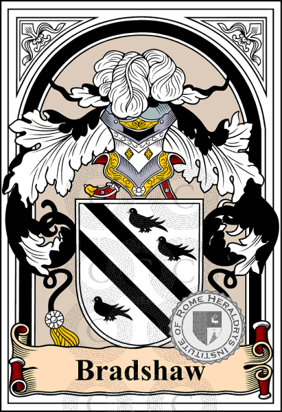 Coat of arms of family Bradshaw   ref: 38115