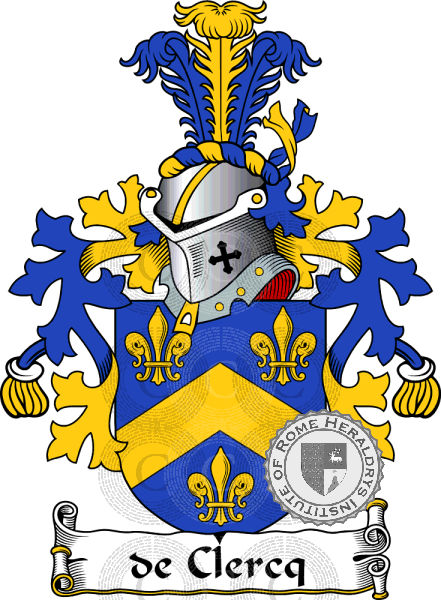 Coat of arms of family De Clercq   ref: 38274