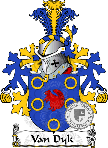 Coat of arms of family Van Dyk (2)   ref: 38431