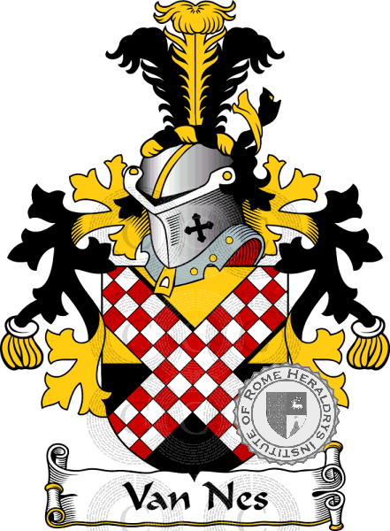 Coat of arms of family Van Nes   ref: 38487