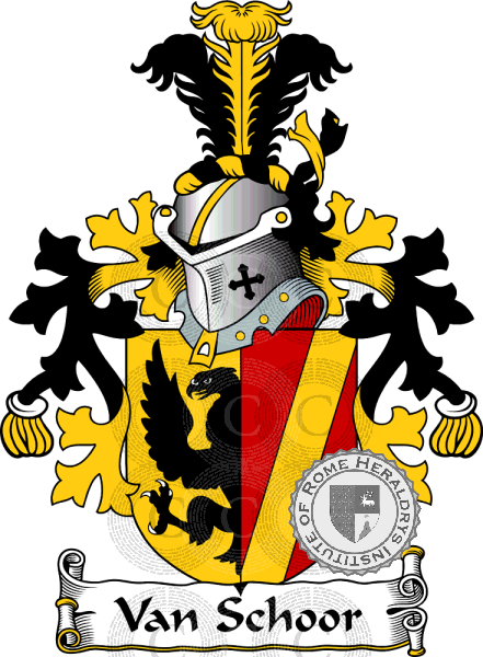 Coat of arms of family Van Schoor   ref: 38506