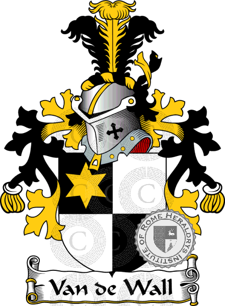 Coat of arms of family Van de Wall   ref: 38564