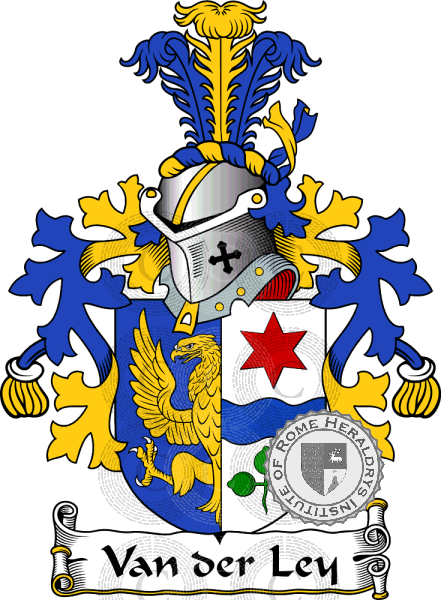 Coat of arms of family Van der Ley   ref: 38593