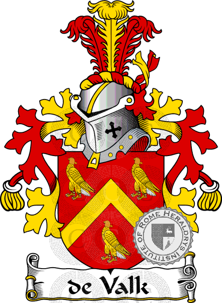 Coat of arms of family De Valk   ref: 38616