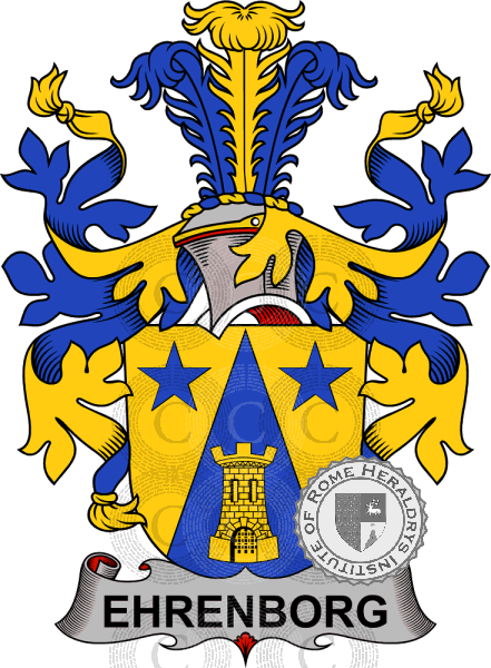 Coat of arms of family Ehrenborg   ref: 38718