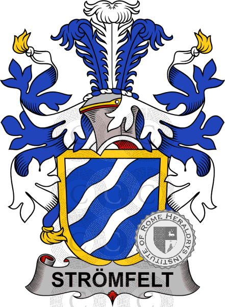 Coat of arms of family Strömfelt   ref: 38868