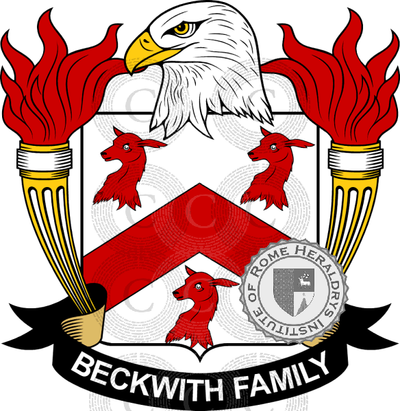 Coat of arms of family Beckwith   ref: 38989