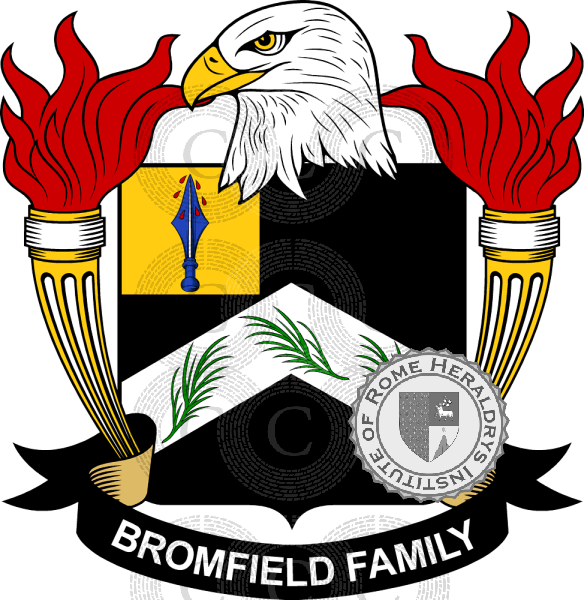 Coat of arms of family Bromfield   ref: 39091