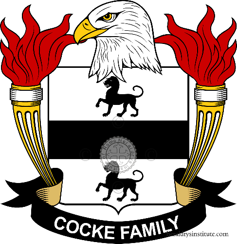 Coat of arms of family Cocke   ref: 39190