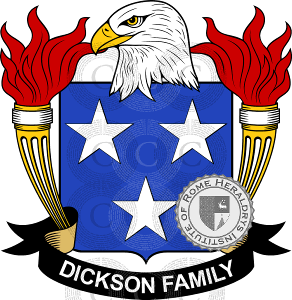 Coat of arms of family Dickson   ref: 39300