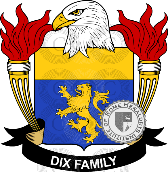 Coat of arms of family Dix   ref: 39305