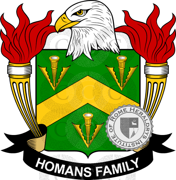 Coat of arms of family Homans   ref: 39593
