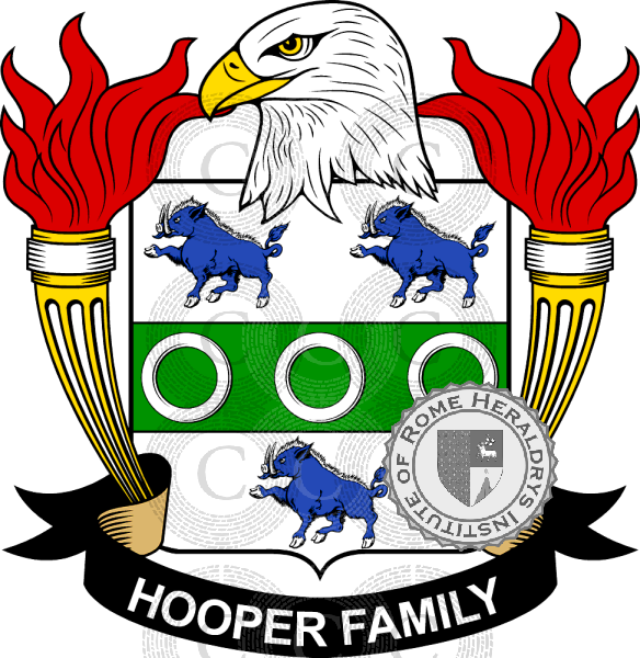 Coat of arms of family Hooper   ref: 39596