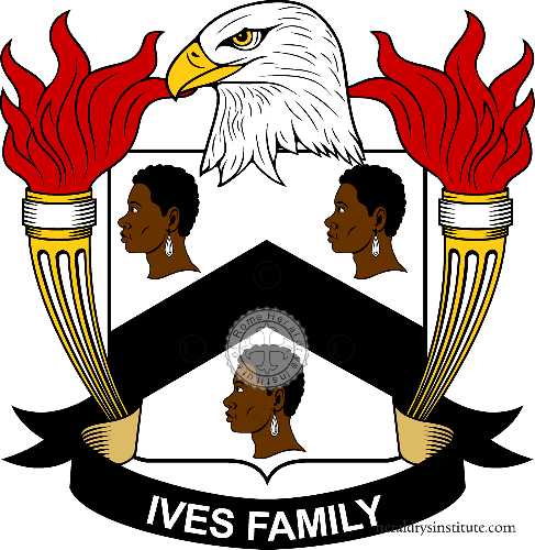 Coat of arms of family Ives   ref: 39648