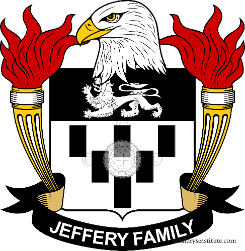 Coat of arms of family Jeffery   ref: 39665