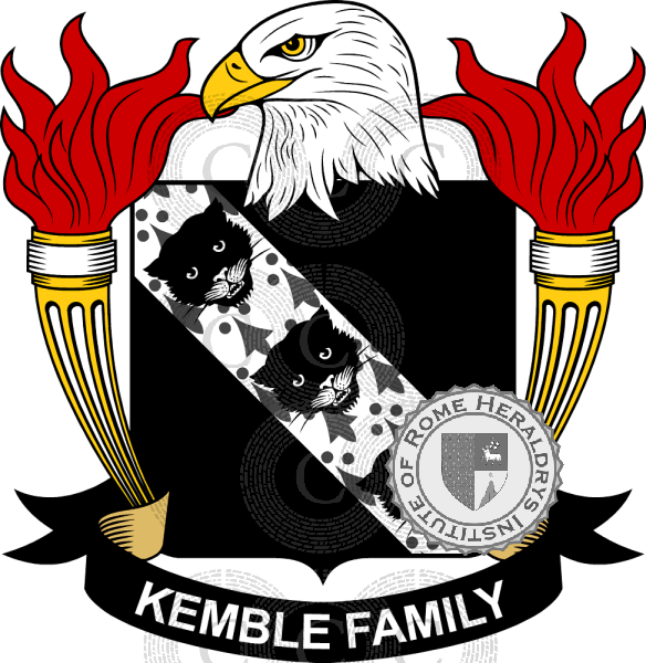 Coat of arms of family Kemble   ref: 39693