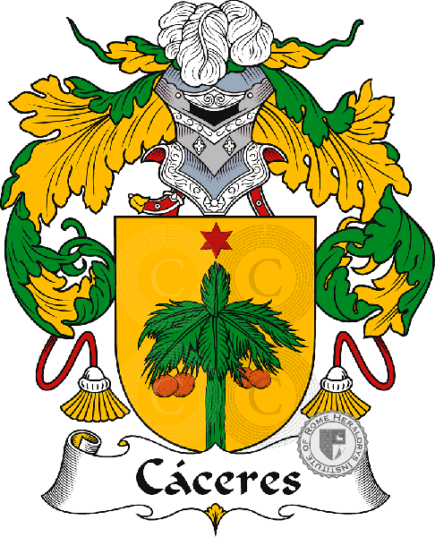 Coat of arms of family Cáceres   ref: 40659