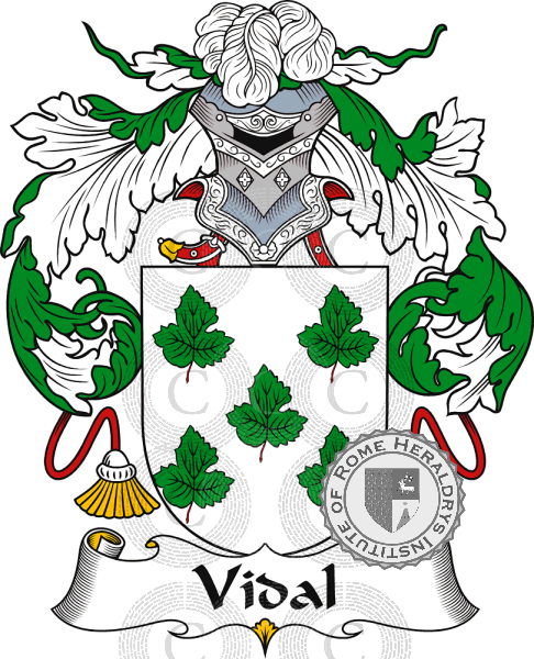 Coat of arms of family Vidal   ref: 41121