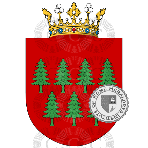 Coat of arms of family Milano   ref: 42414