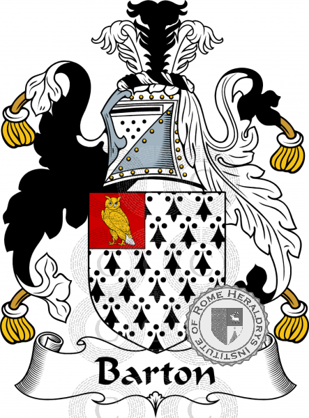 Coat of arms of family Barton   ref: 54047