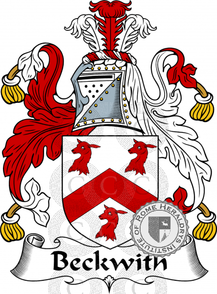 Coat of arms of family Beckwith   ref: 54096