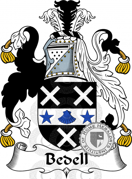 Coat of arms of family Bedell   ref: 54097