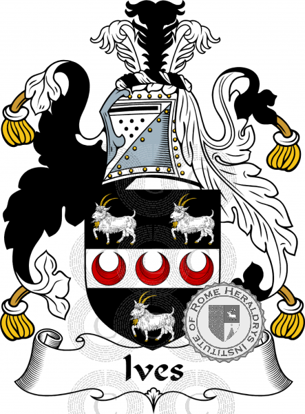Coat of arms of family Ives   ref: 55261