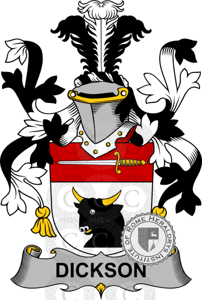 Coat of arms of family Dickson   ref: 58379